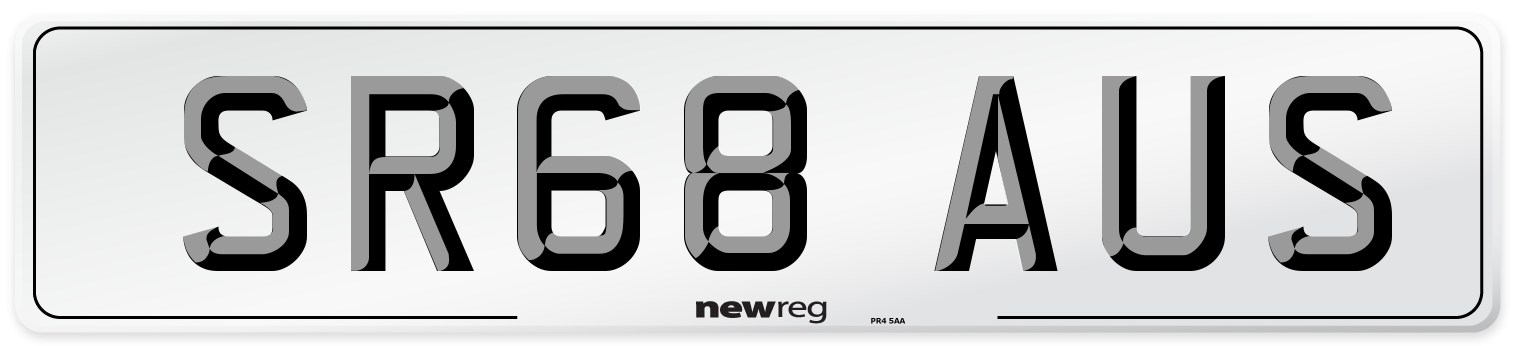 SR68 AUS Number Plate from New Reg